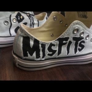 Rad Hand painted Misfits teal converse sneakers